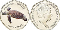 Territoire britannique de l'océan Indien 50 Pence Monnaie, Océan Indien Britannique, Tortues - Tortue imbriquée -