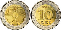 Moldavie 10 Lei Monnaie, Moldova, 30 ans de la langue d’Etat, Bi-Metallic -