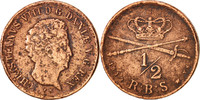 Danemark 1/2 Rigsbankskilling Monnaie, Christian VIII, Copenhagen -