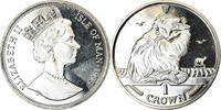 Île de Man Crown Monnaie, Isle of Man, Elizabeth II, Pobjoy Mint, Chat turc -