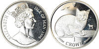 Île de Man Crown Monnaie, Isle of Man, Elizabeth II, Pobjoy Mint, Chat Sacré de -