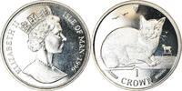 Île de Man Crown Monnaie, Isle of Man, Elizabeth II, Pobjoy Mint, Chat Sacré de -