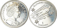 Île de Man Crown Monnaie, Isle of Man, Pobjoy Mint, Sochi - Luge, Cupro-nickel -
