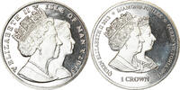 Île de Man Crown Monnaie, Isle of Man, Elizabeth II, Pobjoy Mint, Jubilé de -