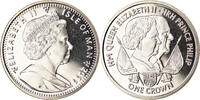 Île de Man Crown Monnaie, Isle of Man, Elizabeth II, Pobjoy Mint, Elizabeth II et le -