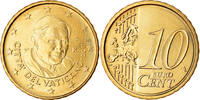 Cité du Vatican 10 Euro Cent BU, Laiton, KM:385 -