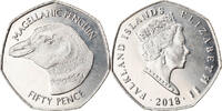 Îles Falkland 50 Pence Monnaie, Falkland Islands, Pingouins - Manchot de Magellan -