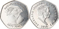 Îles Malouines 50 Pence Monnaie, Falkland Islands, Pingouins - Manchot Macaroni -
