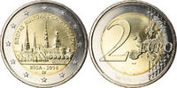 Lettonie 2 Euro Latvia, Riga, Stuttgart, Bi-Metallic, KM:157 -
