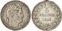 France 5 Francs Monnaie, Louis-Philippe, Strasbourg, Argent -