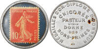 France 10 Centimes Monnaie, Chicorée Pasteur, Timbre-Monnaie, Aluminium -