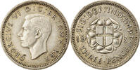 Grande-Bretagne 3 Pence Monnaie, George VI, Argent, KM:848 -