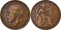 Grande-Bretagne Penny Monnaie, George V, Bronze, KM:810 -