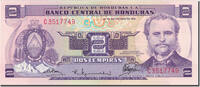 Honduras 2 Lempiras Billet, 1976-09-23, KM:61 -