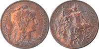 France 5 Centimes Monnaie, Dupuis, Paris, Bronze, Gadoury:165 -