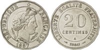 France 20 Centimes Monnaie, Paris, Nickel, KM:E37, Gadoury:50.4 -