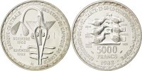 Communauté économique des États de l'Afrique de l' 5000 Francs Monnaie, West African States, Argent, KM:E13 -