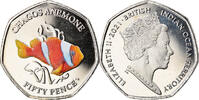 Territoire britannique de l'océan Indien 50 Pence Monnaie, Océan Indien Britannique, Poisson-clown -