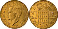 Monaco 20 Francs, Vingt 1951 Monnaie, Rainier III, Aluminum-Bronze SUP