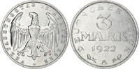 République de Weimar 3 Mark Monnaie, Allemagne, Berlin -