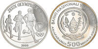 Rwanda 500 Francs Monnaie, Jeux olympiques Pékin 2008, BE, Argent -
