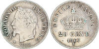 France 20 Centimes Monnaie, Napoleon III, Paris, Argent -