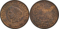 France 5 Centimes Monnaie, Cérès, Paris, Bronze, Gadoury:157a -