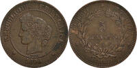 France 5 Centimes Monnaie, Cérès, Paris, Bronze, Gadoury:157a -