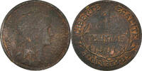 France Centime Monnaie, Dupuis, Paris, Bronze, Gadoury:90, KM:840 -