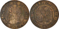 France 2 Centimes Monnaie, Napoleon III, Paris, Bronze -