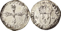 France 1/4 Ecu Monnaie, Henri III, Paris, Argent, Sombart:4662 -