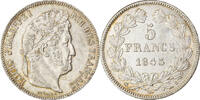 France 5 Francs Monnaie, Louis-Philippe, Rouen, Argent -