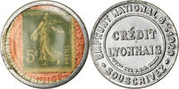 France 5 Centimes Monnaie, Credit Lyonnais, Timbre-Monnaie -