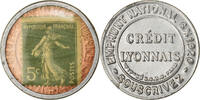 France 5 Centimes Monnaie, Credit Lyonnais, Timbre-Monnaie -
