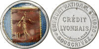France 10 Centimes Monnaie, Credit Lyonnais, Timbre-Monnaie -