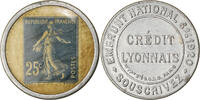 France 25 Centimes Monnaie, Credit Lyonnais, Timbre-Monnaie -