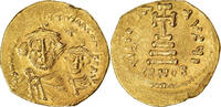Solidus Heraclius, avec Heraclius Constantin, Constantinople, Or -