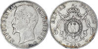 France 5 Francs Monnaie, Napoleon III, Strasbourg, Argent -