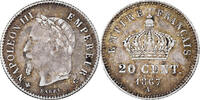 France 20 Centimes Monnaie, Napoleon III, Paris, Argent -
