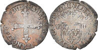 France 1/8 Ecu Monnaie, Henri III, Nantes, Argent, Sombart:4664 -