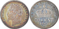 France 50 Centimes Monnaie, Napoleon III, Strasbourg, Argent -