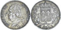 France 5 Francs Monnaie, Louis XVIII, Rouen, Argent, Gadoury:614 -