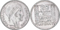 France 20 Francs Monnaie, Turin, Paris, Argent, Gadoury:852, KM:879 -