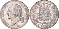 France 5 Francs Monnaie, Louis XVIII, Lille, Argent, Gadoury:614 -