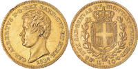 Royaume de Sardaigne 10 Lire Charles-Albert, Turin, Or -