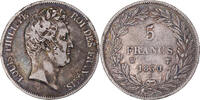 France 5 Francs Monnaie, Louis-Philippe, Lille, Sans le I, Argent -