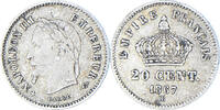 France 20 Centimes Monnaie, Napoleon III, Strasbourg, Argent -