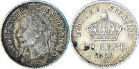 France 20 Centimes Monnaie, Napoleon III, Strasbourg, Argent -