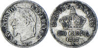 France 20 Centimes Monnaie, Napoleon III, Paris, Argent -