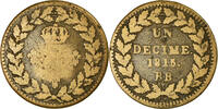 France Decime Monnaie, Louis XVIII, Strasbourg, Bronze -